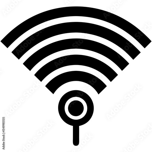 Wifi signal with circular antenna isolated on white background