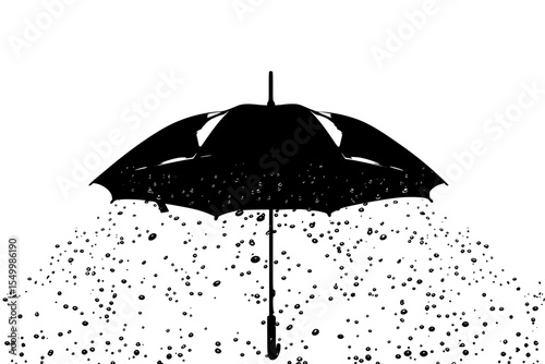 a black umbrella on a white background black, rain, umbrella , Generative art.