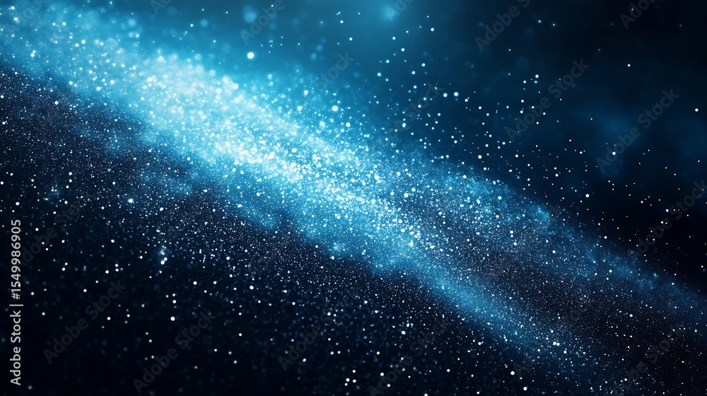 Fototapeta premium Blue night sky with stars and nebula. Abstract space background.