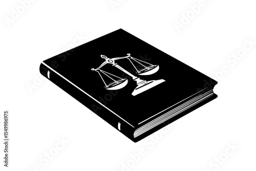 a book with a scale on the cover icon in black style on a white background illustration 3d, black, book, cover, icon, illustration, scale, style , Generative art.