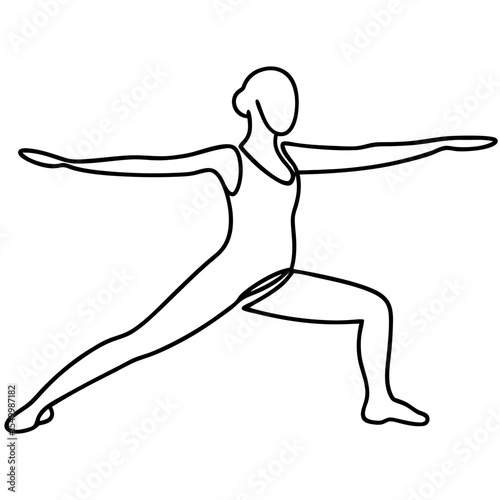 Woman Practicing Tai Chi in Warrior Pose for Health Blogs, Wellness Websites, Mindfulness Articles, Fitness Guides, and Yoga Resources  