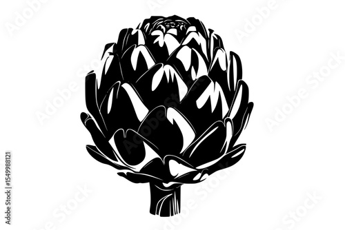 a black icon of a flower in a simple style black, flower, icon, illustration, silhouette, style , Generative art.