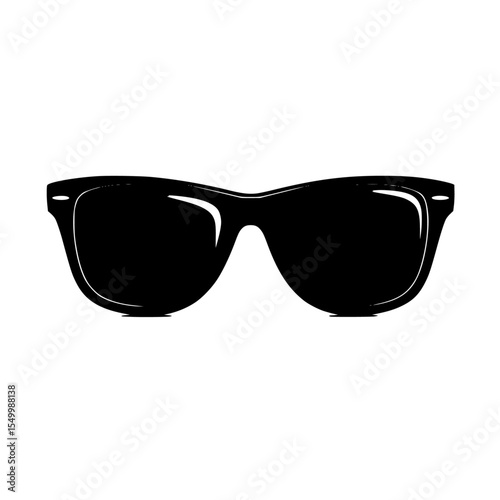 a black sunglasses on a white background black, glass, silhouette, sunglass , Generative art.