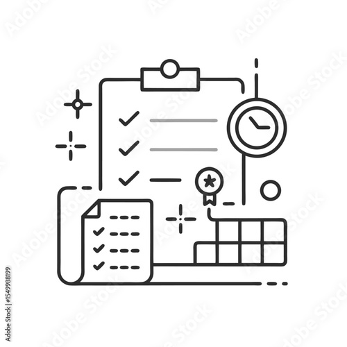 -line-icon-set-of-gantt-chart--milestones--and-dea.eps