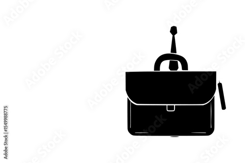 black silhouette of a bag or handbag on a white background bag, black, handbag, icon, purse, silhouette, style , Generative art.