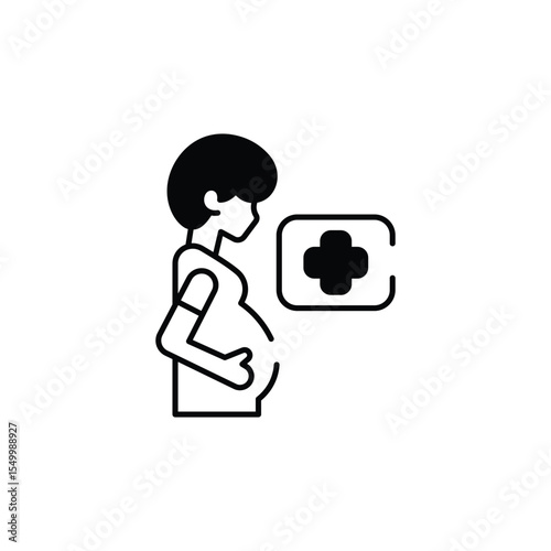 Prenatal care icon design with white background stock illustration