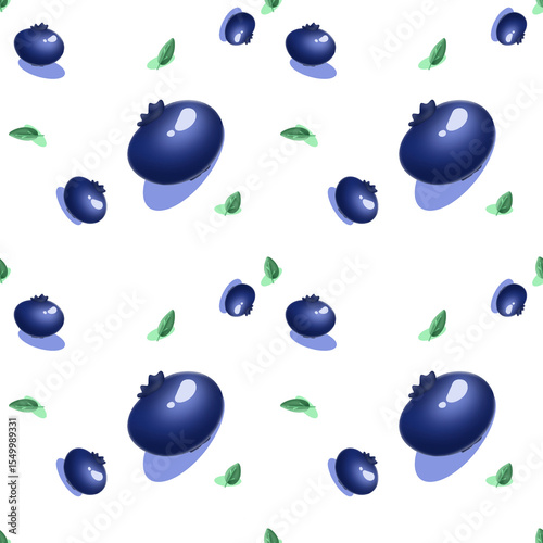 Obraz na plátně Blueberry samless pattern