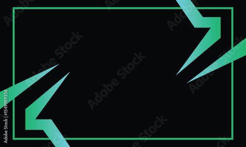 abstract green arrow background with thunder element suitable to your gaming design, banner, template, marketing, sticker, backdrop, esports, and more