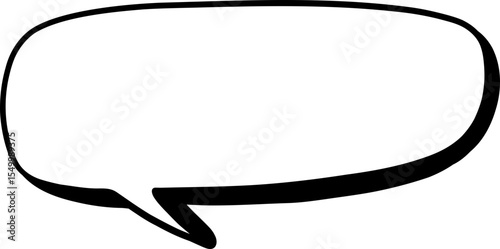 Rounded Speech Bubble With Pointed Tip