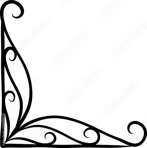 Decorative Swirl Corner Ornament With Vines