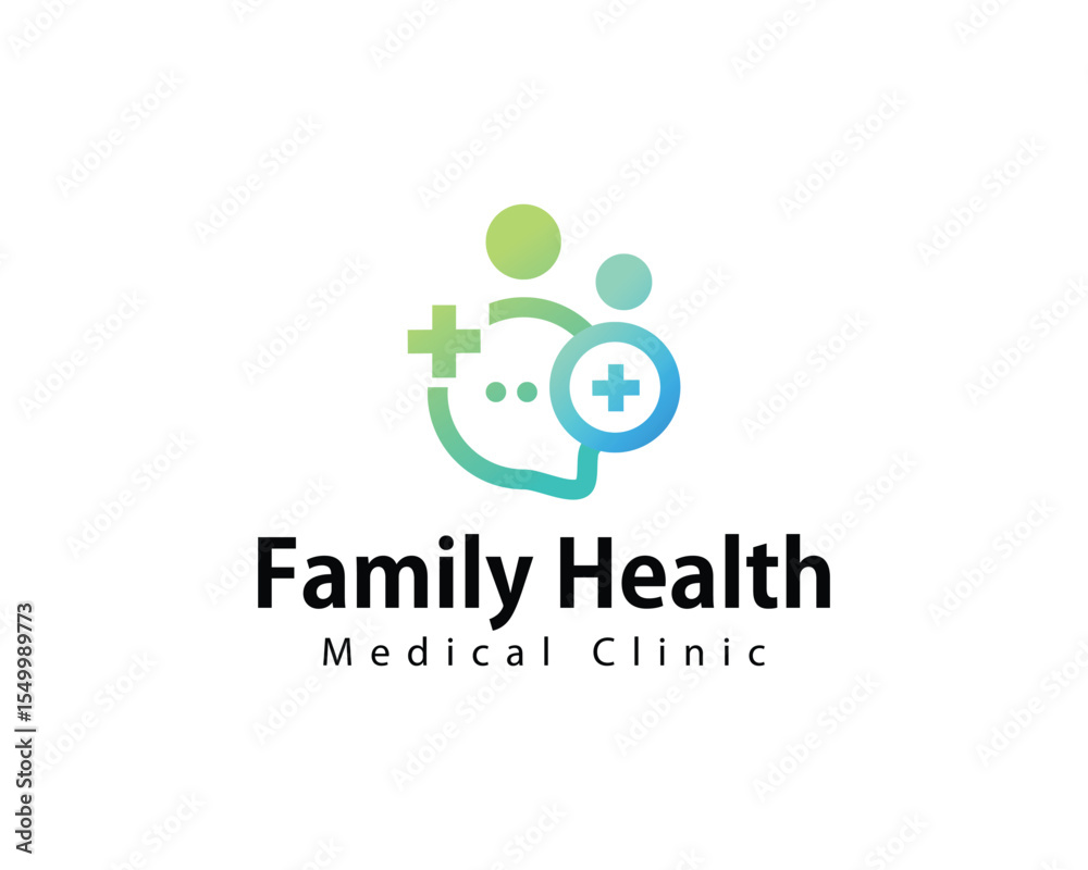 Fototapeta premium family health logo creative consulting design concept medical clinic