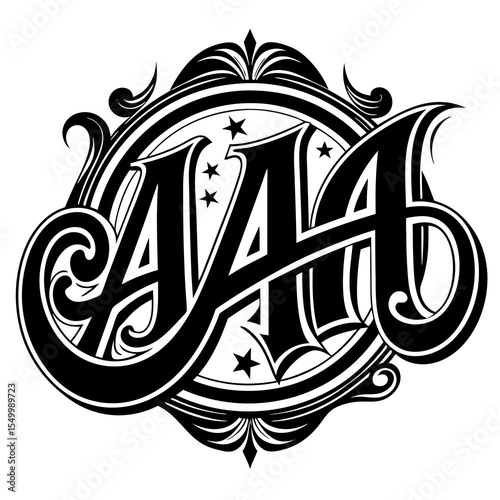 Vintage triple a monogram logo design isolated on white background