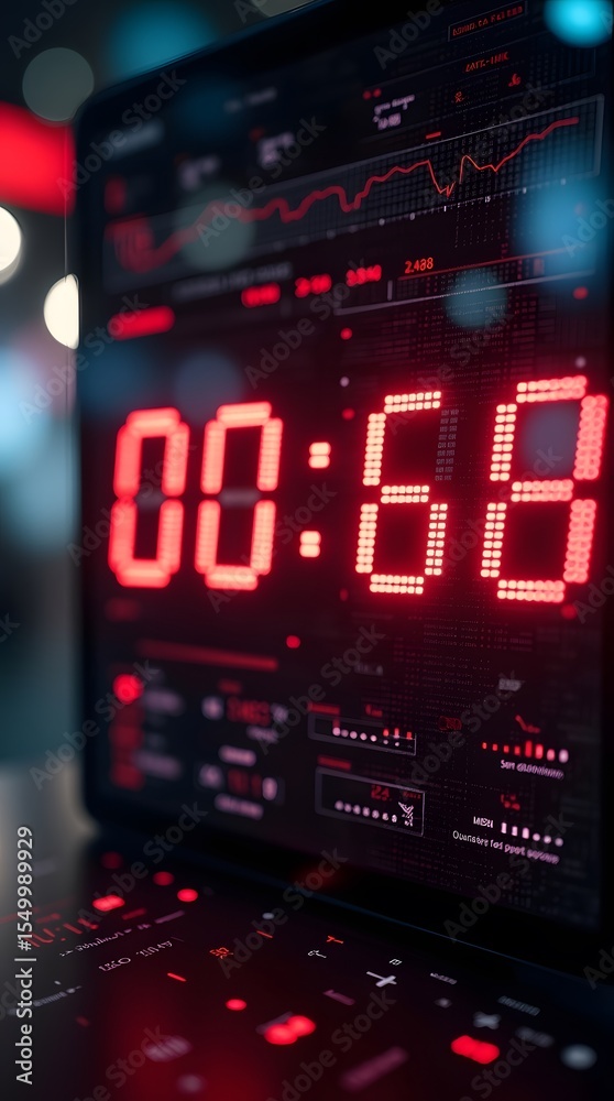 Obraz premium red digital timer counting down 