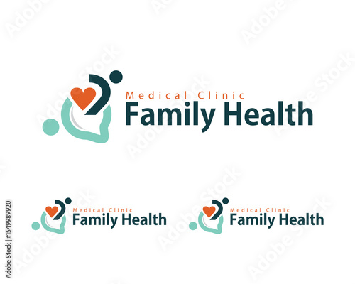 family health care logo creative design concept chat consulting