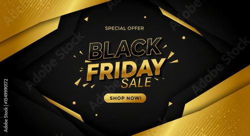 Black Friday Banner Vector. Black Friday Web Banner Design Template. Modern Design