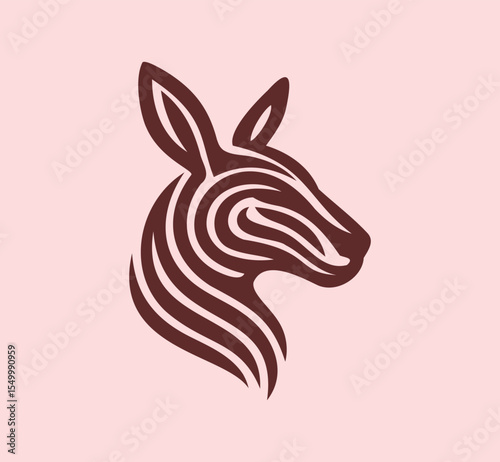kangaroo Head logo icon for brand