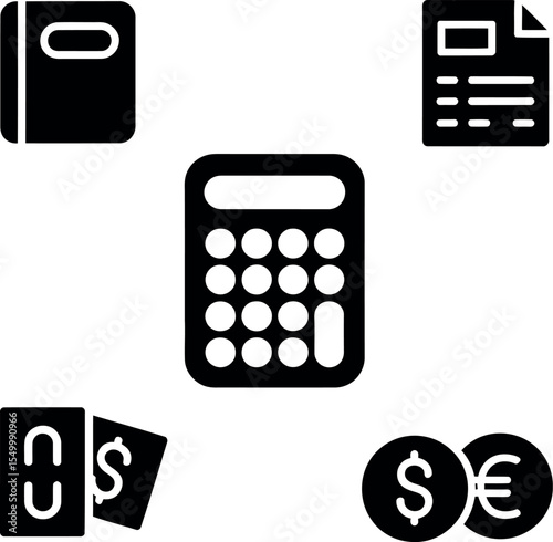 Business accounting Flat Icons set