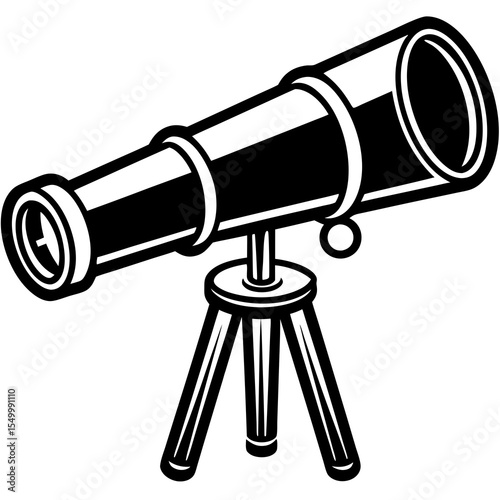 A telescope is ready for astronomical observation isolated on white background
