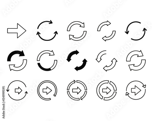 "Arrow Icons Set – Directional Vector Arrows for Navigation and UI Design"