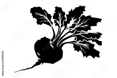 a picture of a radish in a black and white style black, icon, illustration, picture, radish, silhouette, style , Generative art.