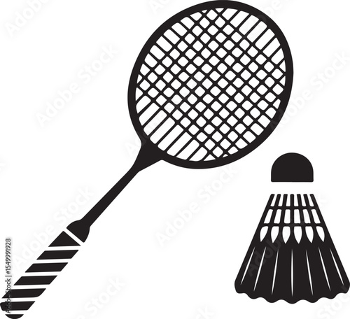 Badminton Racket and Shuttlecock Vector