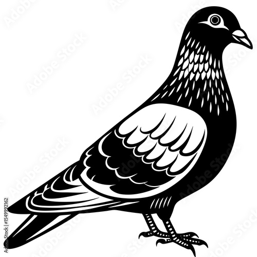 Pigeon vector illustration isolated on white background