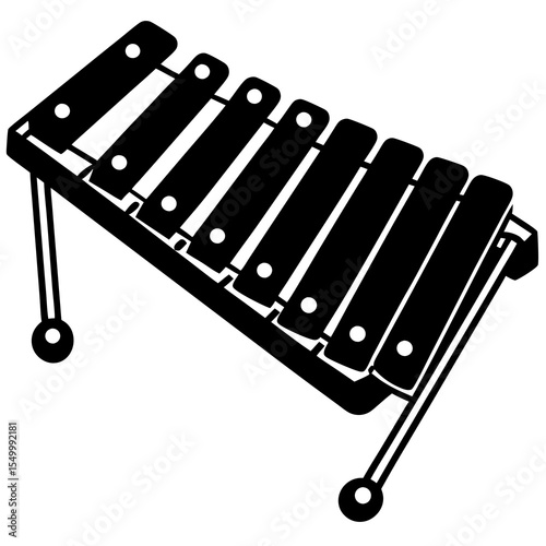 Xylophone musical instrument isolated on white background