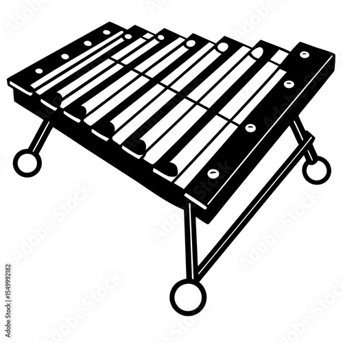 Xylophone musical instrument isolated on white background