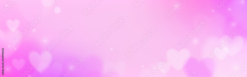 Soft pink heart filter background with dreamy bokeh effect - romantic blurred love shapes for valentine design, wedding invitation or feminine branding with delicate floating hearts on pastel gradient