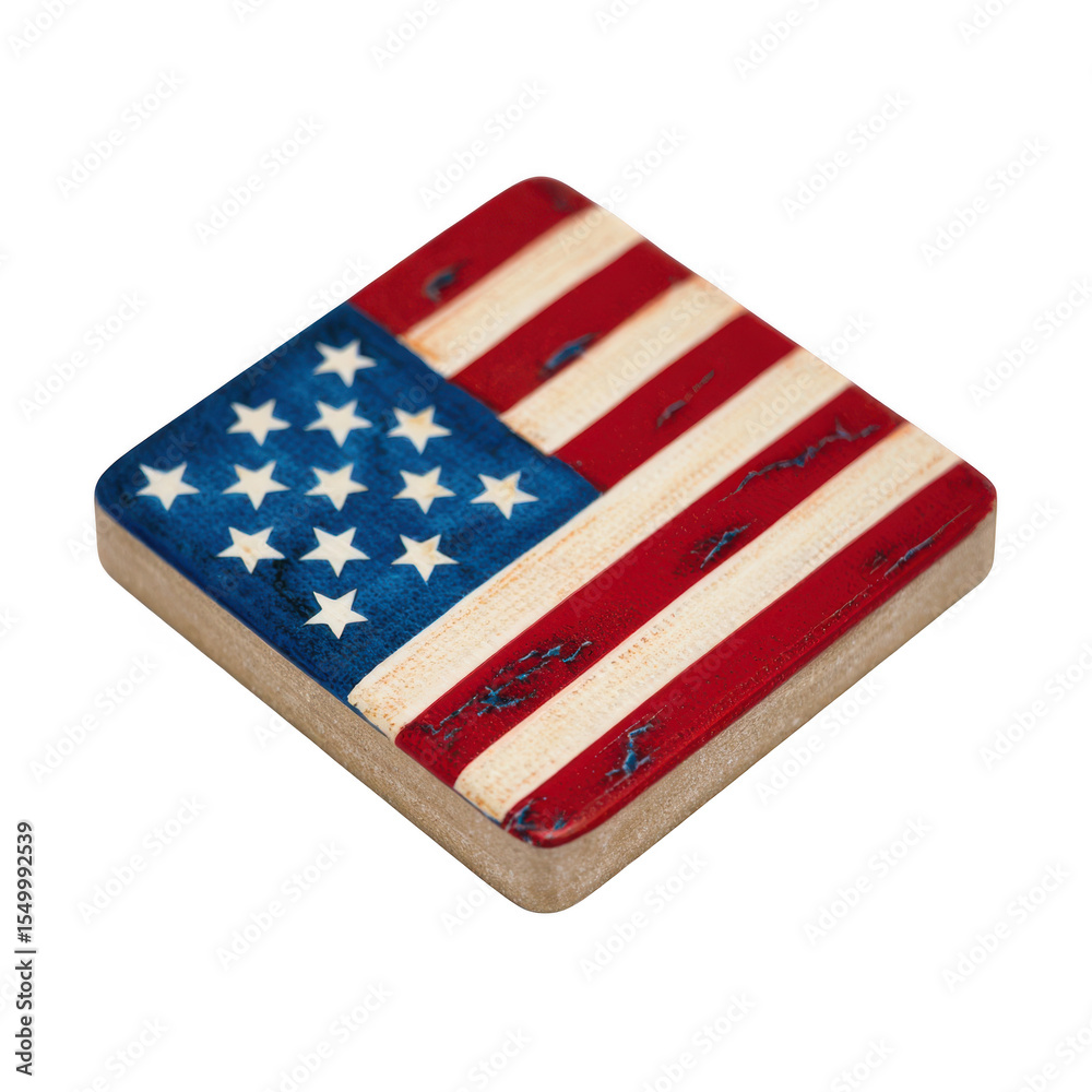 Fototapeta premium American flag emblem isolated on transparent background
