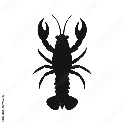 Lobster vector silhouette art illustration