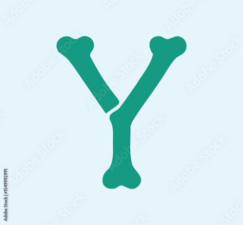 Letter Y logo Made of Bones