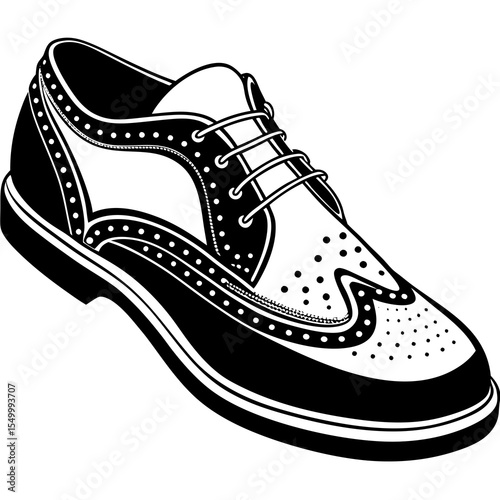 Classic brogue shoe isolated on white background