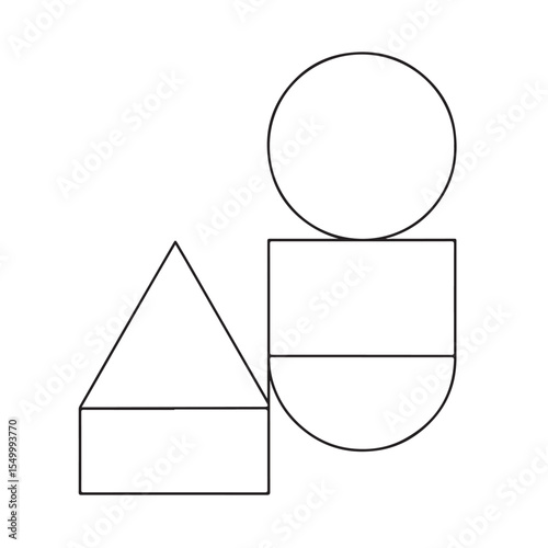 vector illustration of a white paper, Symmetrical Minimalist Geometric Vector Network Featuring Central Diamond, Semi-Circles, Line Connections, Balanced Composition Digital Artwork