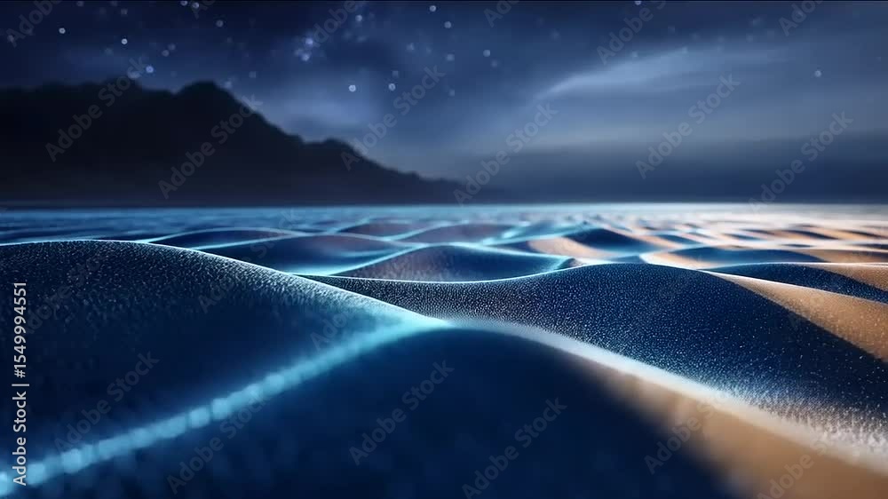 Abstract digital landscape at night