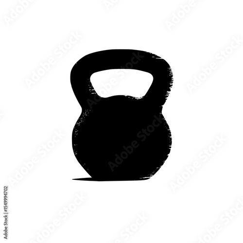 a black silhouette of a kettlebell on a white background black, handle, picture, silhouette , Generative art.