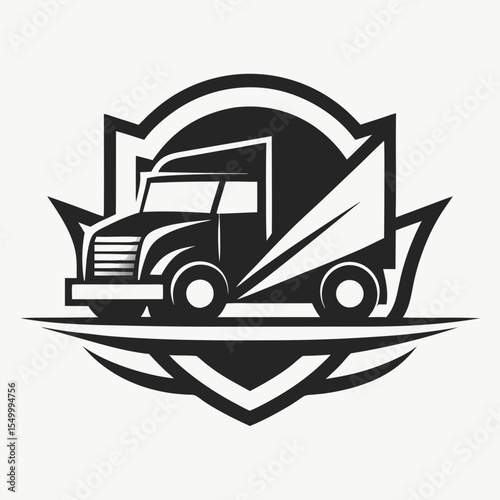 Premium trucking company ready made logo. 18 wheeler semi truck logo vector. Best for trucking and freight related industry