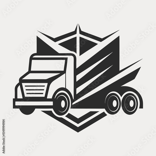 Premium trucking company ready made logo. 18 wheeler semi truck logo vector. Best for trucking and freight related industry