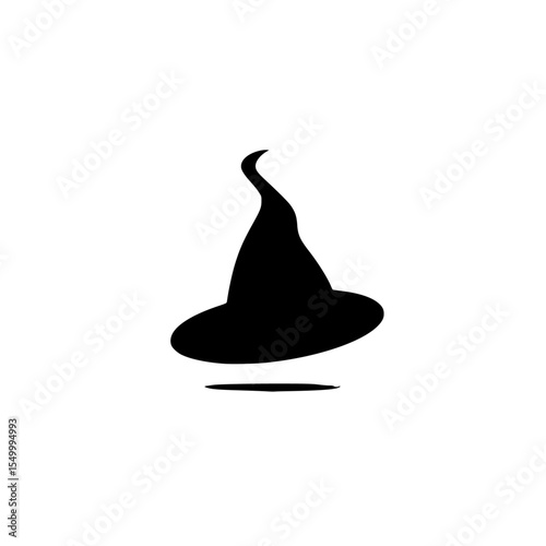 a black silhouette of a witch on a white background black, halloween, hat, icon, silhouette, witch , Generative art.
