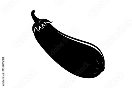 a black and white illustration of an eggplant black, eggplant, icon, illustration, silhouette , Generative art.