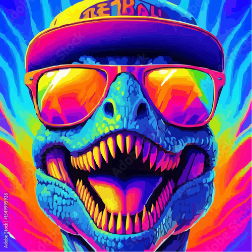 
digital art of a cool dinosaur 3