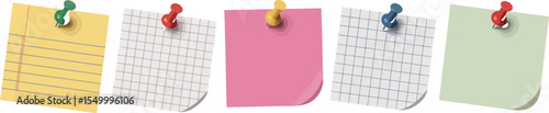 Colorful sticky notes pinned on black background for reminders and organization in office or home decor editable stock vector