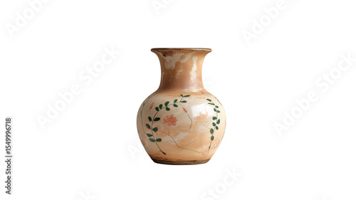 Elegant Hand-Painted Ceramic Vase with Floral Design