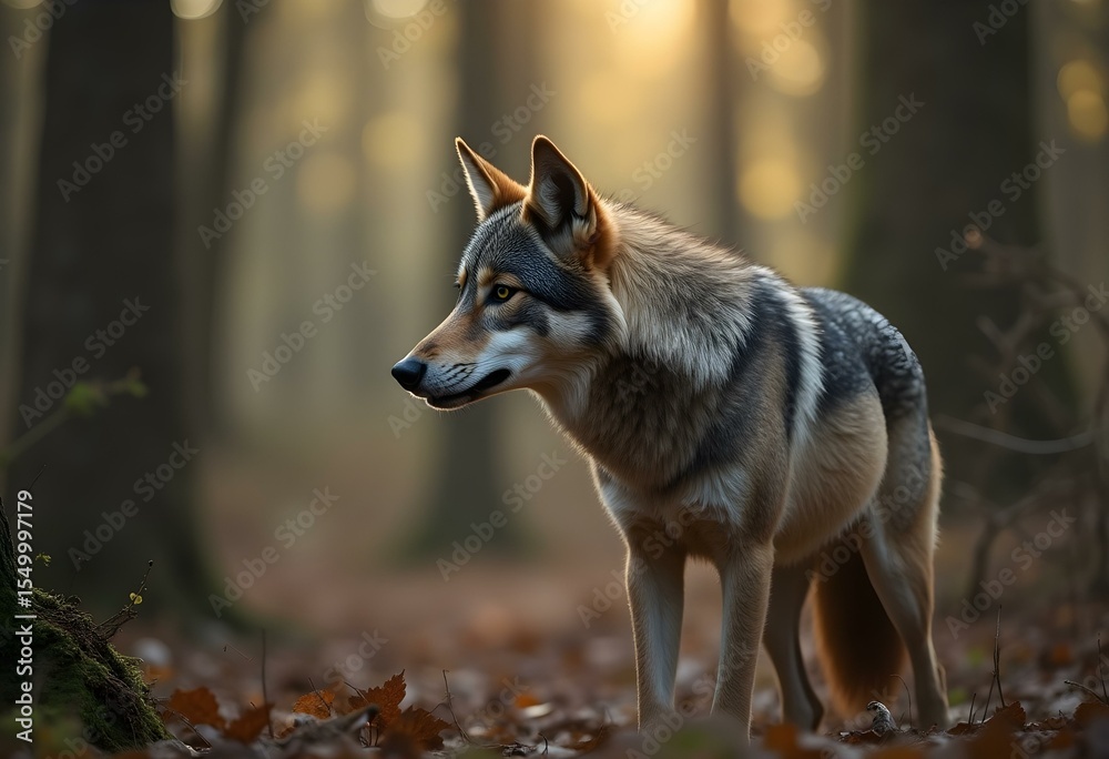 Obraz premium Retrato de lobo gris (Canis lupus)