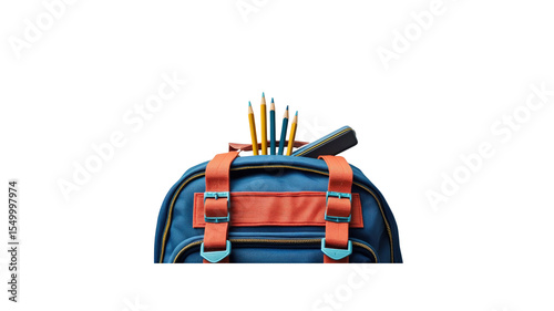 Back to School Colorful Backpack with Pencils and Case