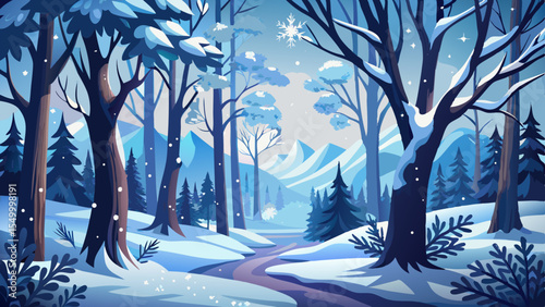 A beautiful hush covers the winter forest, where each snowflake adds wonder to the landscape. Nature is still and pure, whispering peace through white, icy branches.