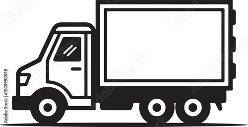 Silhouette of Delivery Truck Vector Illustration