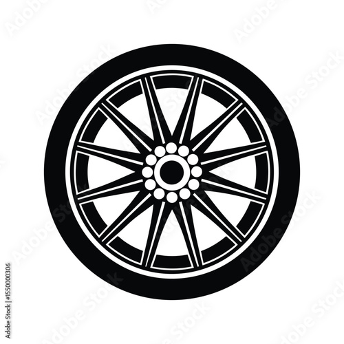Car Wheel Auto Part Vector  