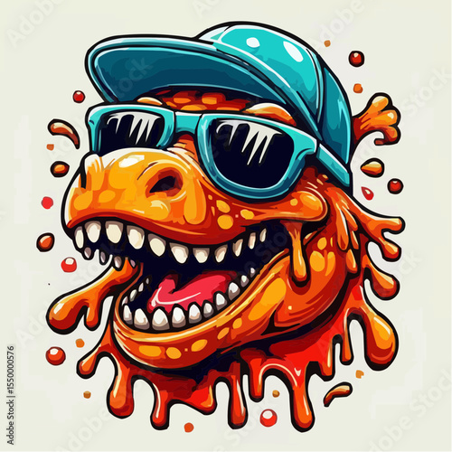 alternative digital art of a fun dinosaur 16
