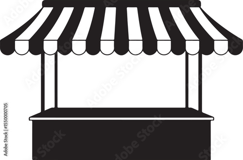 Market Stall Vector Illustration for Farmers Markets and Outdoor Events
